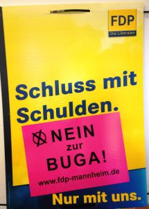 Die FDP in Mannheim wirbt für ein NEIN beim BUGA-Bürgerentscheid