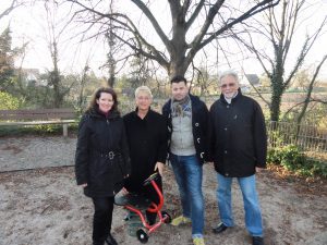 v.l.n.r.:  Stadträtin Birgit Sandner-Schmitt, Stadträtin Dr. Birgit Reinemund, Fraktionsvorsitzender Volker Beisel und FDP-Bezirksbeirat für Feudenheim Dr. Achim Ding 