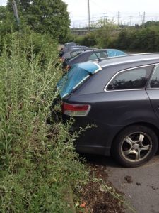 Aufgebrochene PKWs am S-Bahnhof-Parkplatz Seckenheim-Hochstätt