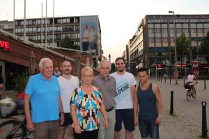 Der neue Vorstand mit der Stadträtin Dr. Birgit Reinemund v.l.n.r.: Otto Scharbau, Florian Kußmann, Dr. Birgit Reinemund, Dr. Bertram Krumm, Tom Sauer und der bisherige Vorsitzende Kai Ming Au 