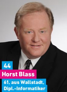 44. Horst Blass, 61, aus Wallstadt, Diplominformatiker