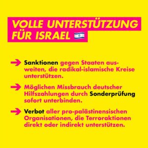 Volle Unterstützung für Israel!